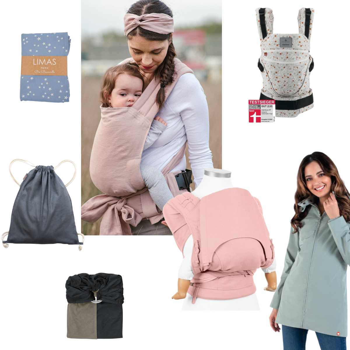 Stylische Babytragen
