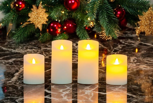 LED Wachskerze mit beweglicher Flamme 4er Set