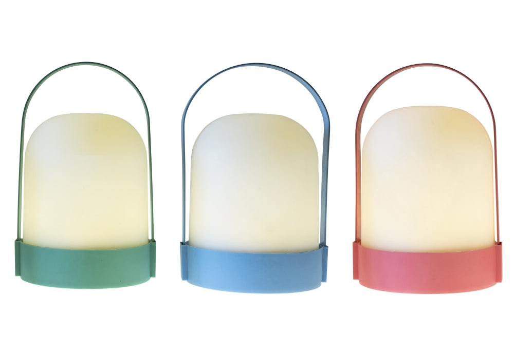 LED Lampe mit Kunststoff-Haube türkis