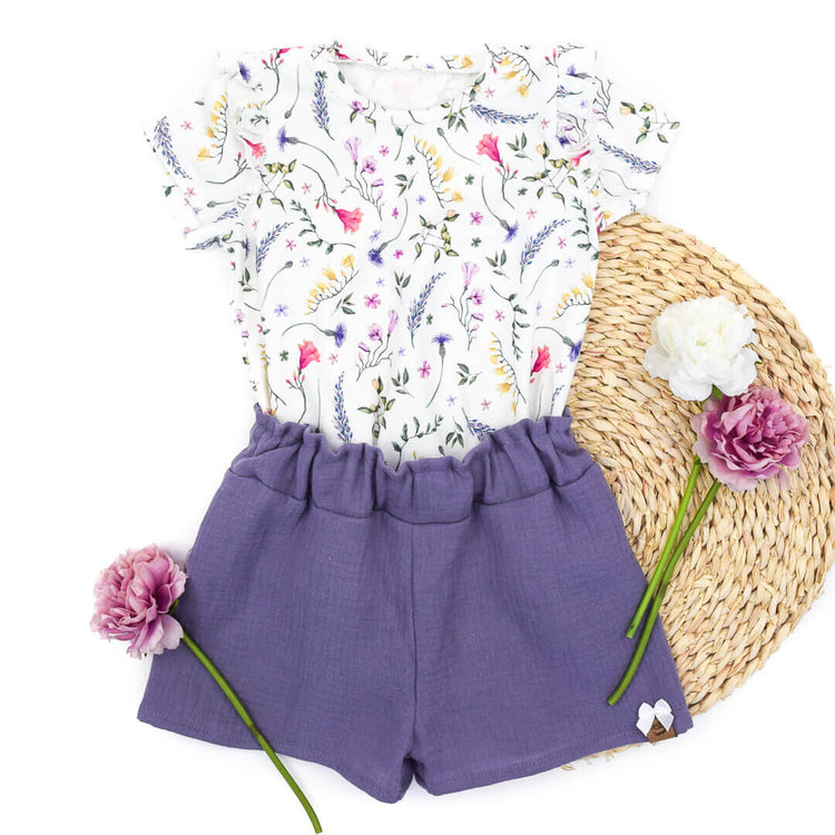 Paperbag Shorts | Musselin | flieder