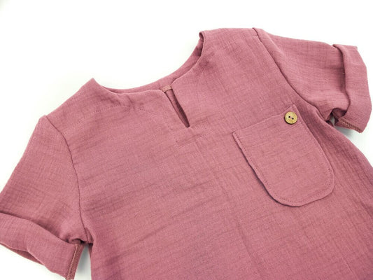 T-Shirt | Musselin | altrosa