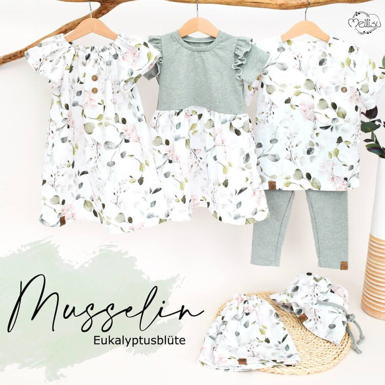 Paperbag Shorts | Musselin | Eukalyptusblüte