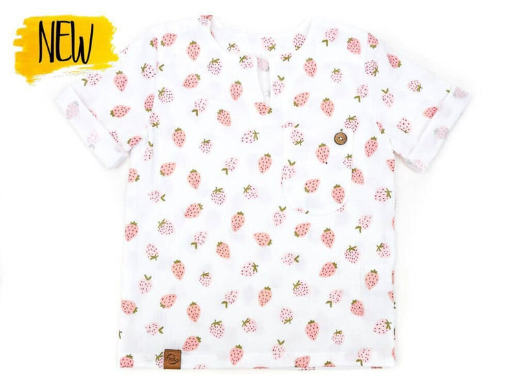 T-Shirt | Musselin | Erdbeere