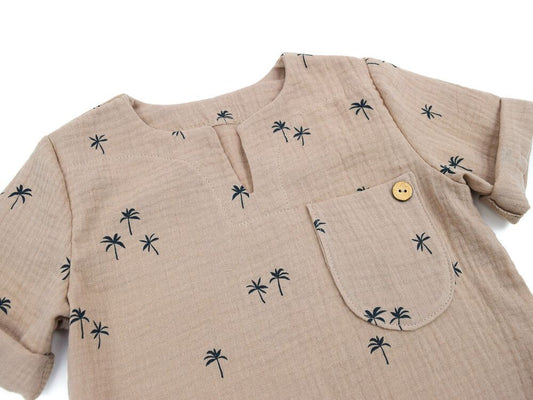 T-Shirt | Musselin | Palm trees sand