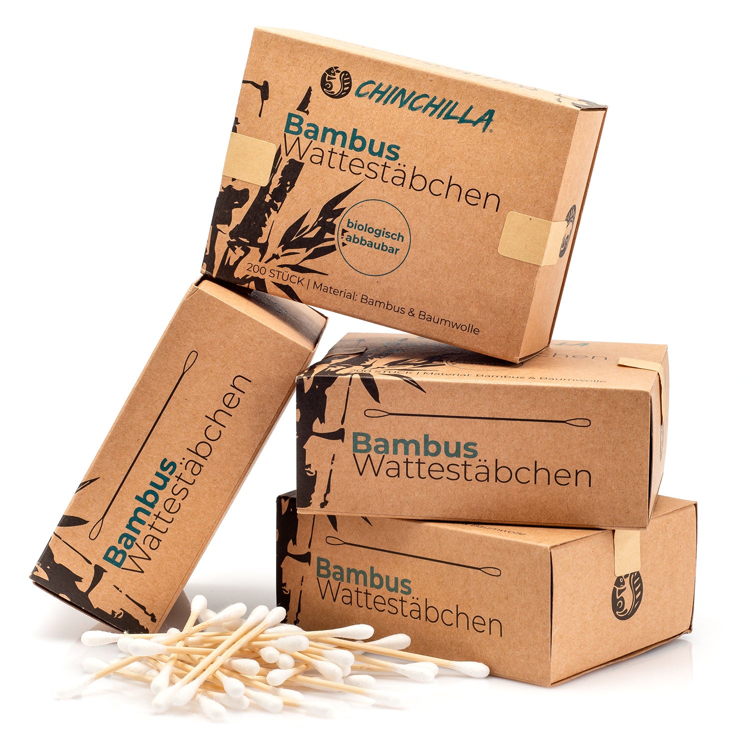 Wattestäbchen, Bambus, nachhaltige Ohrenstäbchen