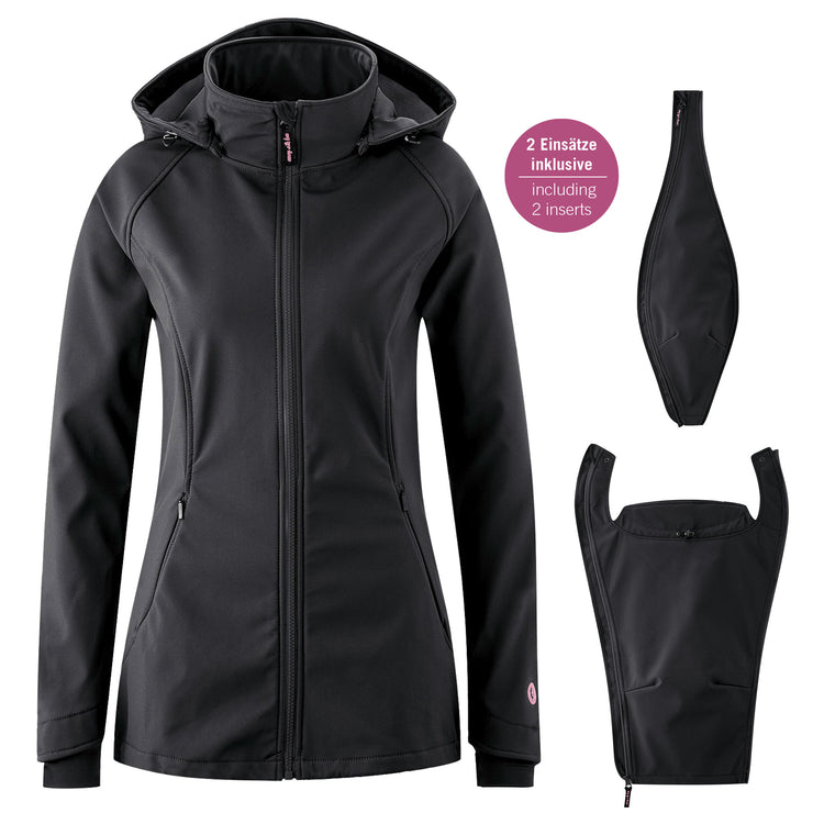 Mamalila Softshell Babywearing Jacket Allrounder | schwarz