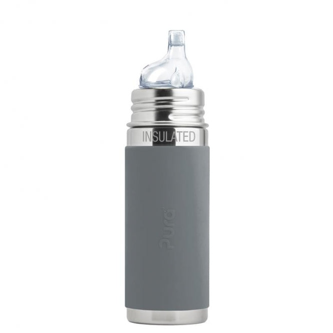Trinklern Isolierflasche grau