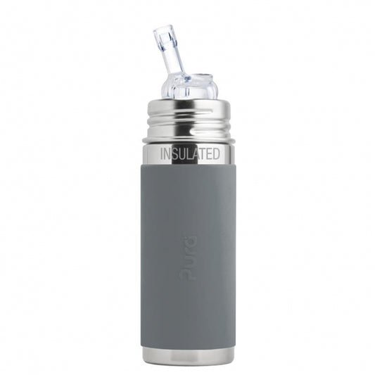 Pura Trinkhalm Isolierflasche 260 ml Slate
