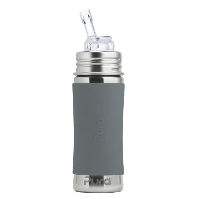 Pura Trinkhalmflasche 325ml Slate