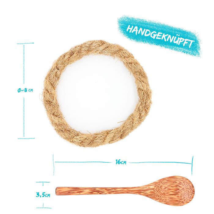 Durchmesser Schale: ca. 13 cm, Länge Löffel: ca. 16 cm