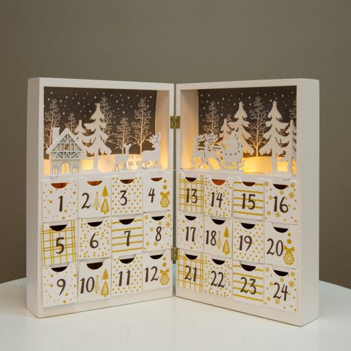 Adventskalender mit 8 LED Lichtern
