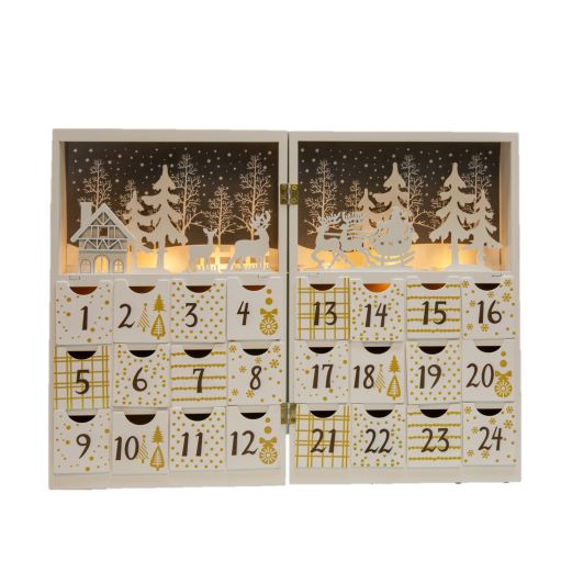 Adventskalender mit 8 LED Lichtern